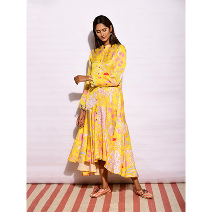 Swati Vijaivargie In Bloom Yellow Jaal Printed Dress