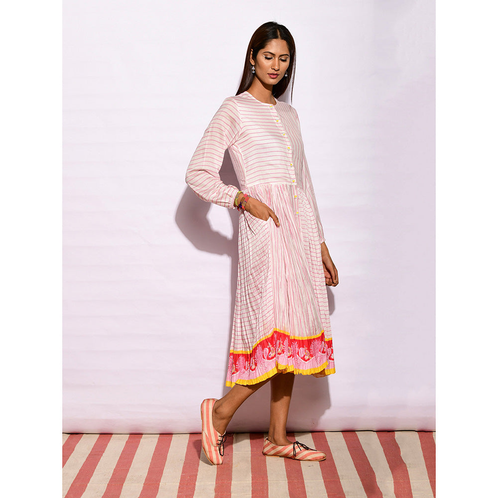 Swati Vijaivargie In Bloom Off White Striped Crushed Dress