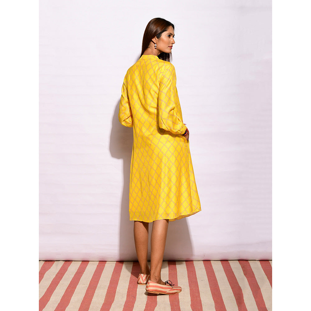 Swati Vijaivargie In Bloom Yellow Diamond Printed Dress