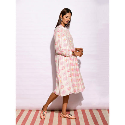 Swati Vijaivargie In Bloom Off White Printed Dress