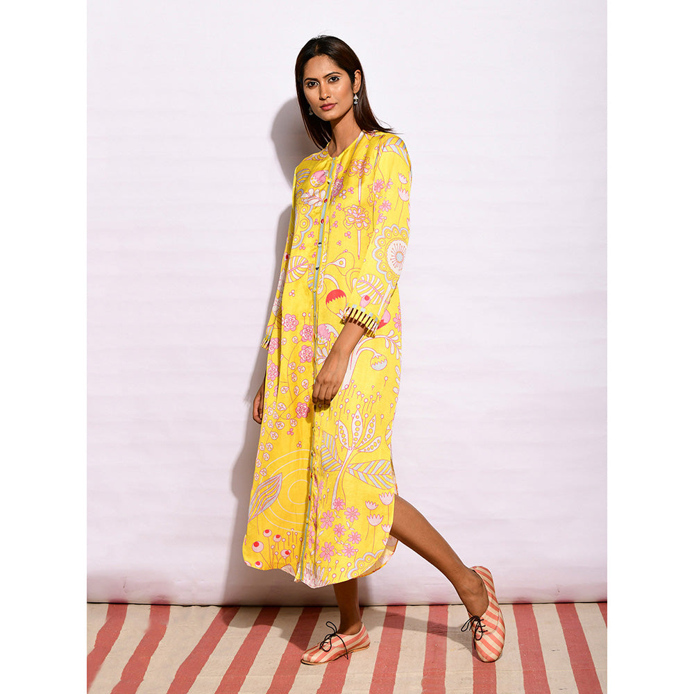 Swati Vijaivargie In Bloom Yellow Jaal Shirt Dress