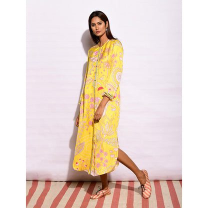 Swati Vijaivargie In Bloom Yellow Jaal Shirt Dress