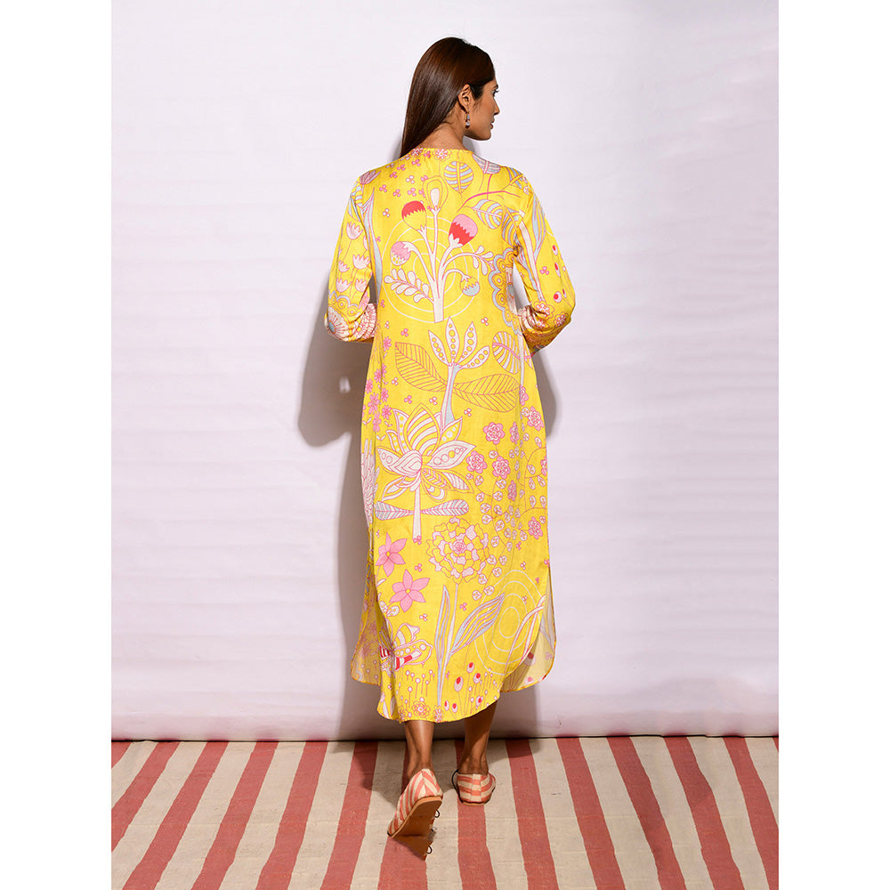 Swati Vijaivargie In Bloom Yellow Jaal Shirt Dress