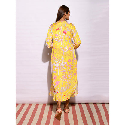Swati Vijaivargie In Bloom Yellow Jaal Shirt Dress