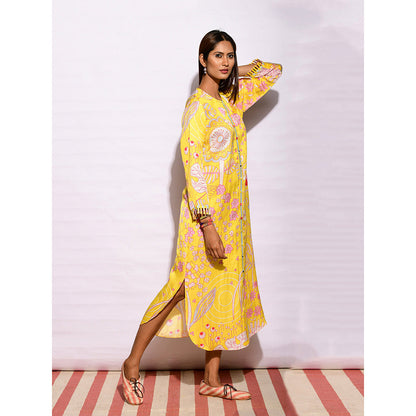 Swati Vijaivargie In Bloom Yellow Jaal Shirt Dress