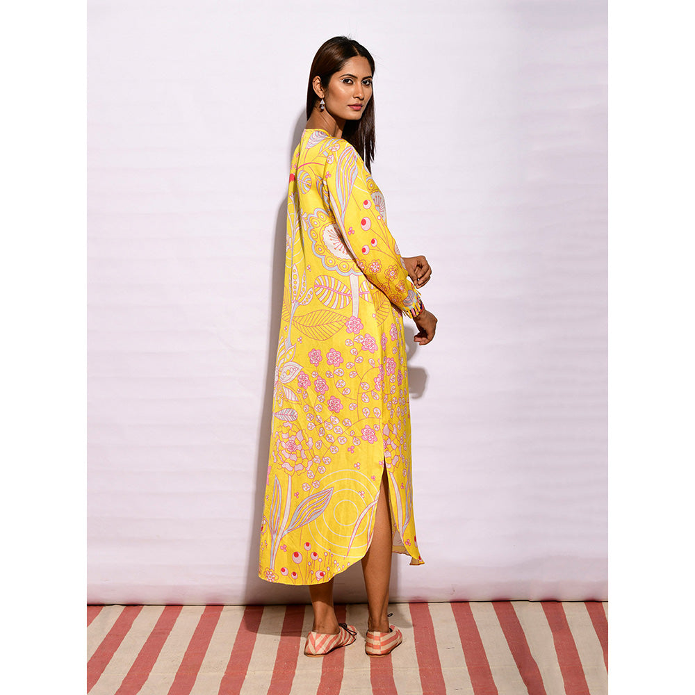 Swati Vijaivargie In Bloom Yellow Jaal Shirt Dress