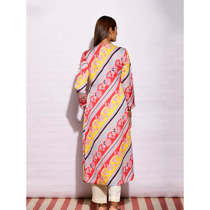 Swati Vijaivargie In Bloom Multicolor Diagonal Print Kurta