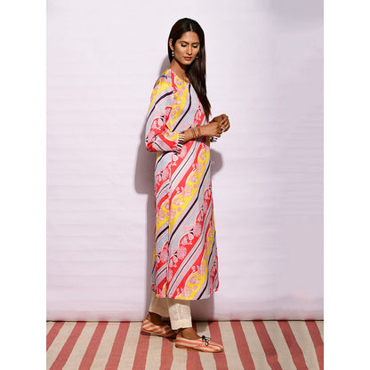 Swati Vijaivargie In Bloom Multicolor Diagonal Print Kurta