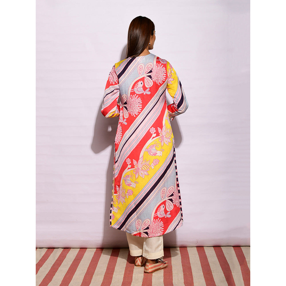 Swati Vijaivargie In Bloom Multicolor Big Diagonal Print Kurta