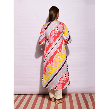 Swati Vijaivargie In Bloom Multicolor Big Diagonal Print Kurta