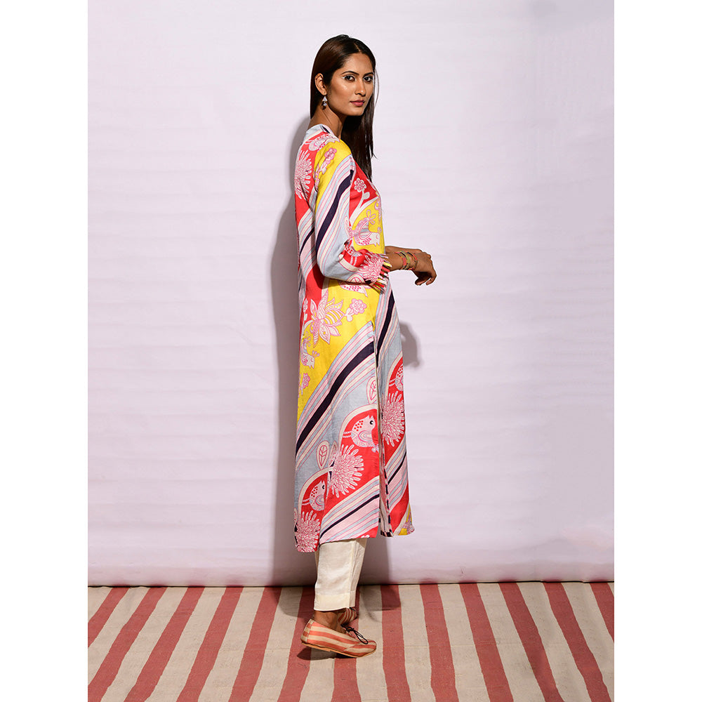 Swati Vijaivargie In Bloom Multicolor Big Diagonal Print Kurta