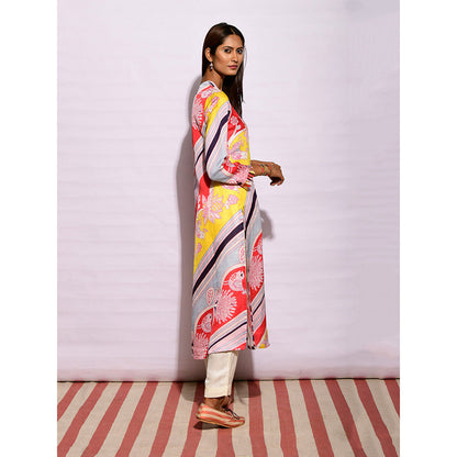 Swati Vijaivargie In Bloom Multicolor Big Diagonal Print Kurta