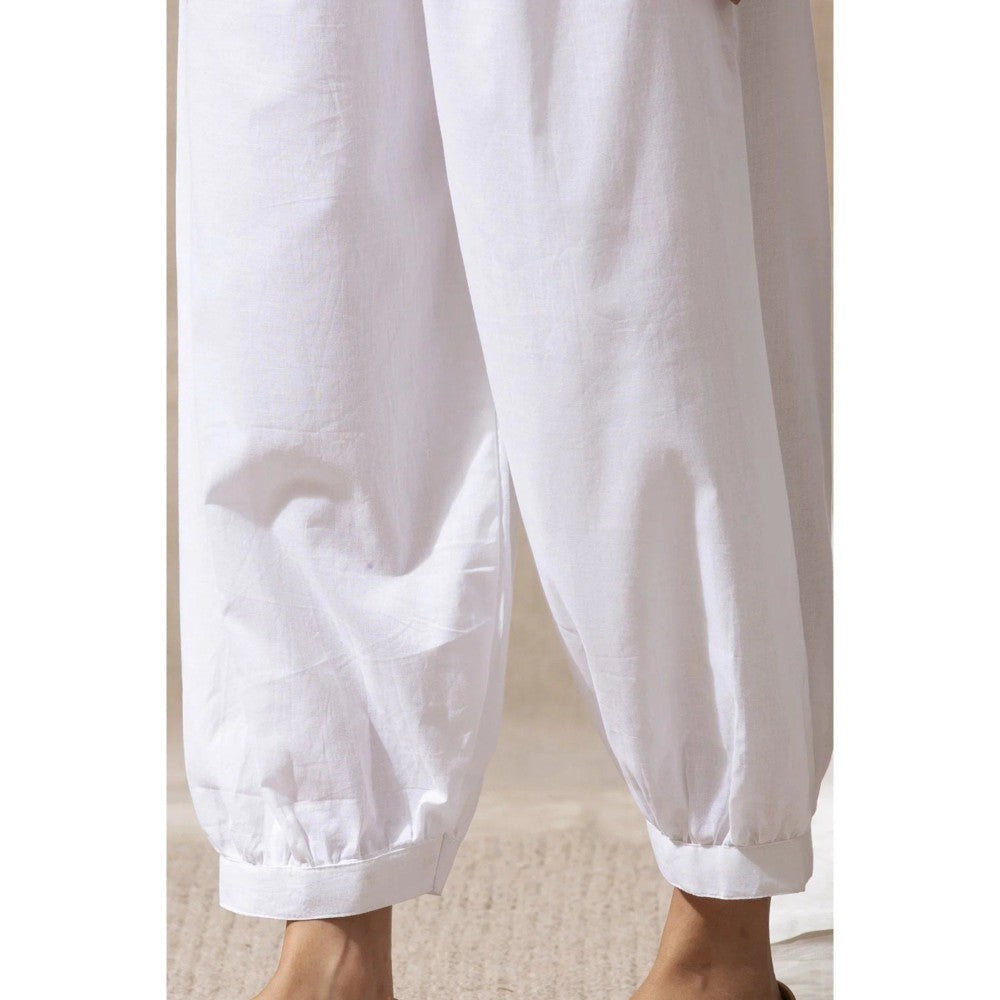 TAHILIYA White Soft Cotton Izhaar Pants
