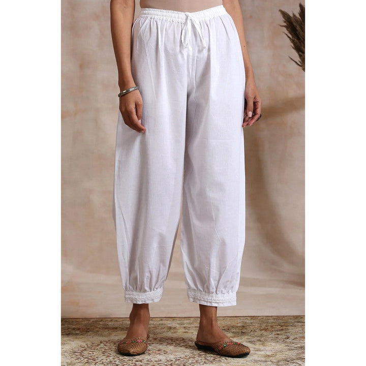 TAHILIYA White Cotton Lace Izhaar Pants