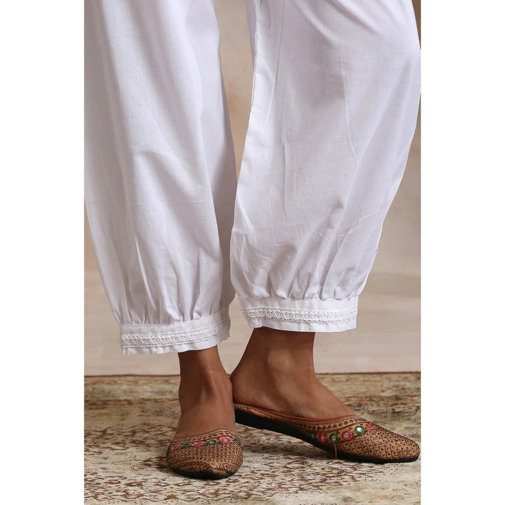 TAHILIYA White Cotton Lace Izhaar Pants