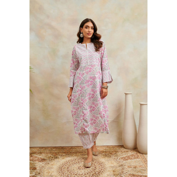 TAHILIYA Pink Printed Straight Kurta