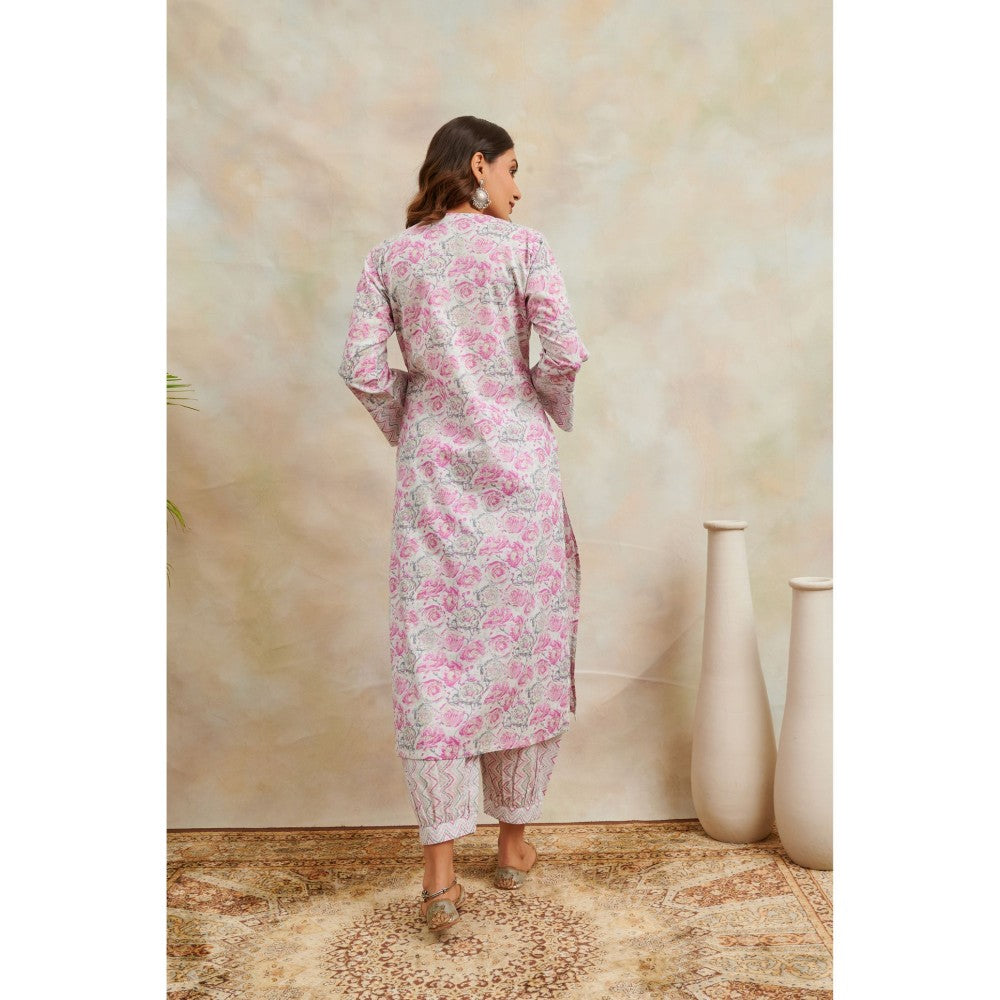 TAHILIYA Pink Printed Straight Kurta