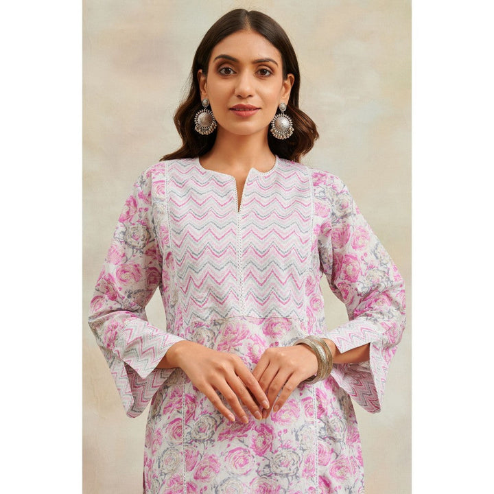 TAHILIYA Pink Printed Straight Kurta