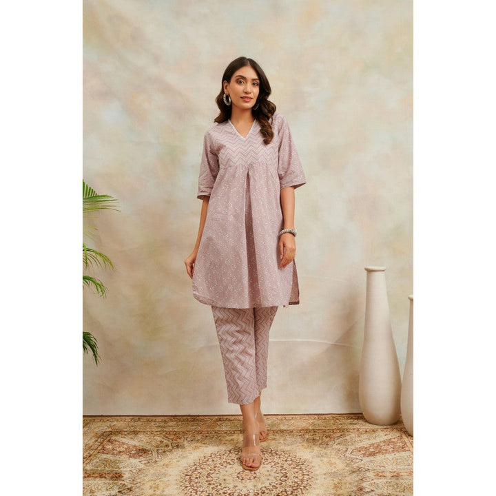 TAHILIYA Mauve Cotton Printed Co-Ord (Set of 2)