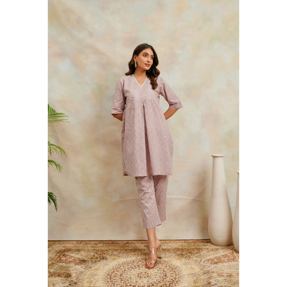 TAHILIYA Mauve Cotton Printed Co-Ord (Set of 2)