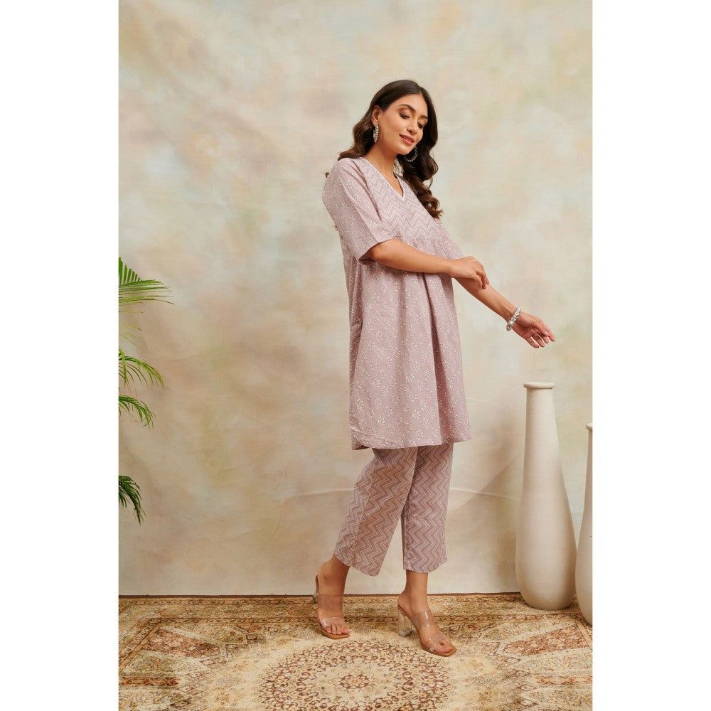 TAHILIYA Mauve Cotton Printed Co-Ord (Set of 2)