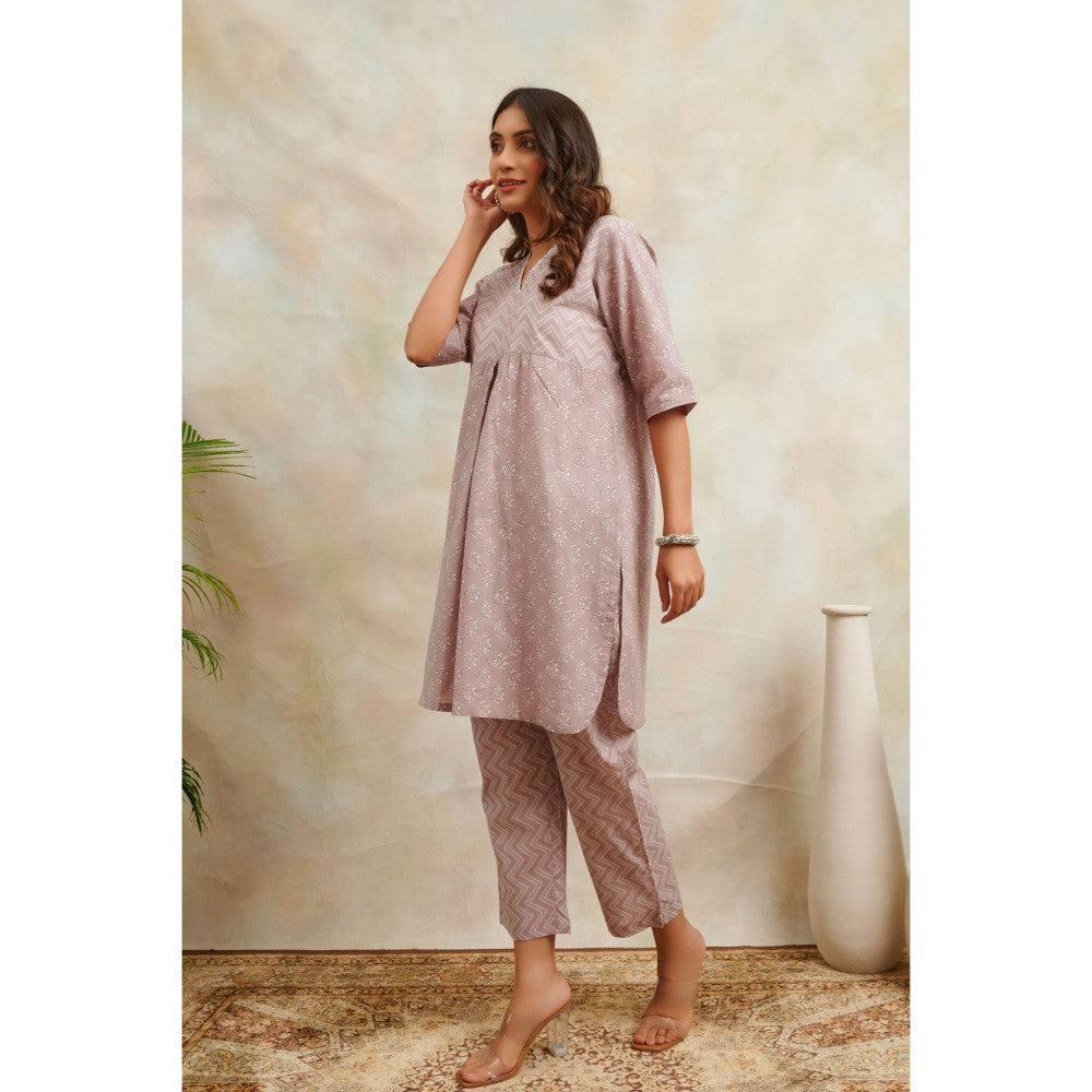 TAHILIYA Mauve Cotton Printed Co-Ord (Set of 2)