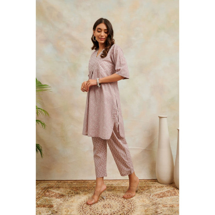 TAHILIYA Mauve Cotton Printed Co-Ord (Set of 2)