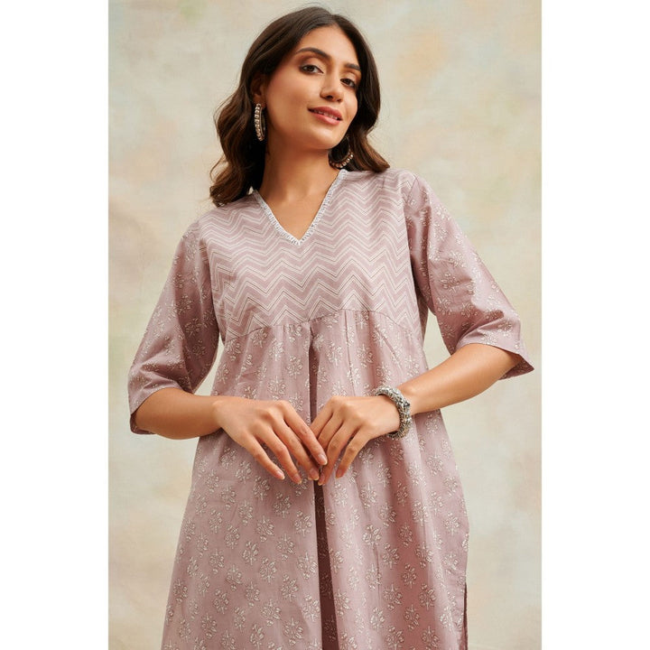 TAHILIYA Mauve Cotton Printed Co-Ord (Set of 2)