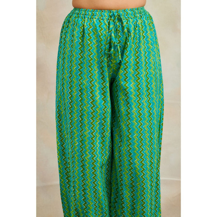 TAHILIYA Green Printed Izhaar Pants