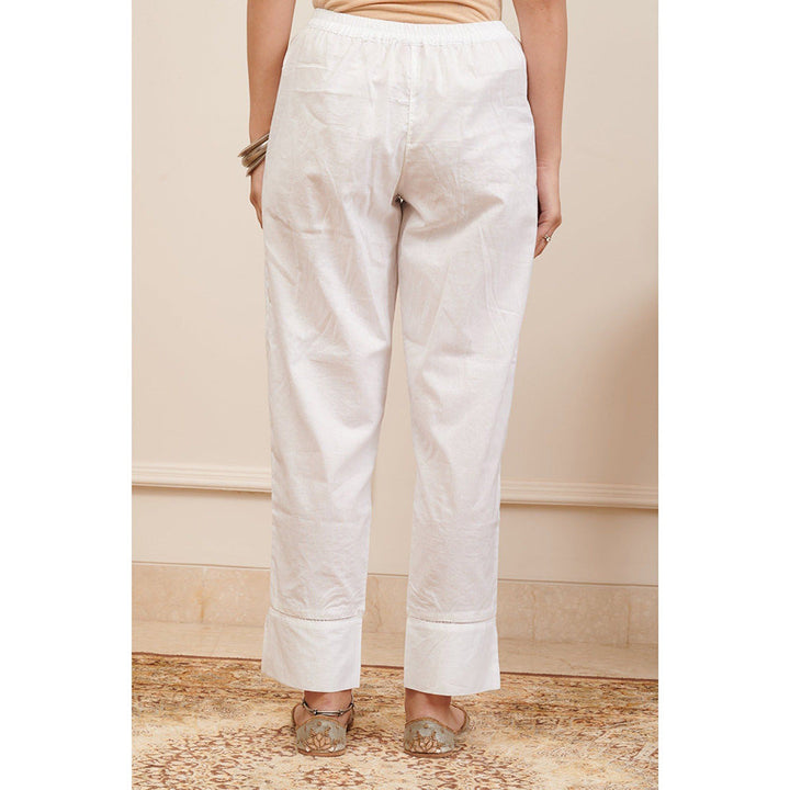 TAHILIYA White Narrow Cotton Farsi Pants