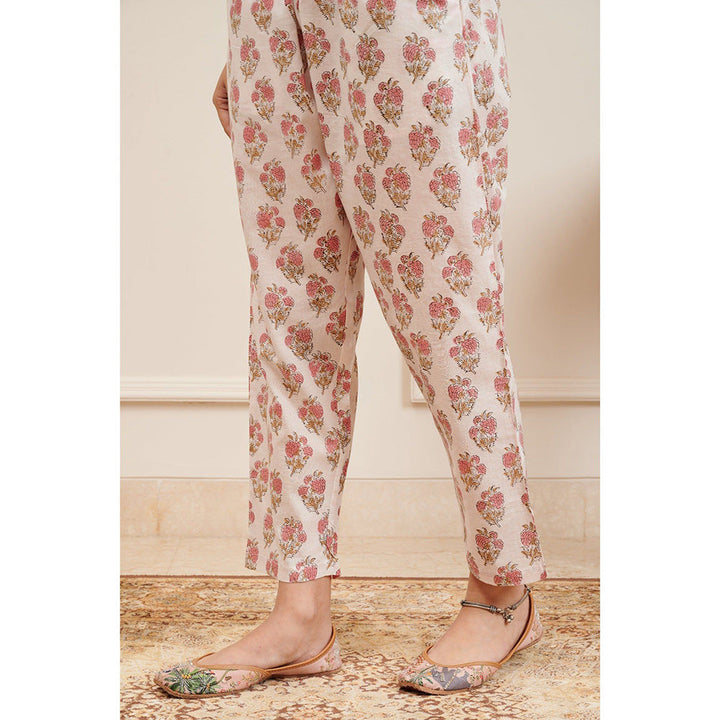 TAHILIYA Pink Hand Block Printed Farsi Pants