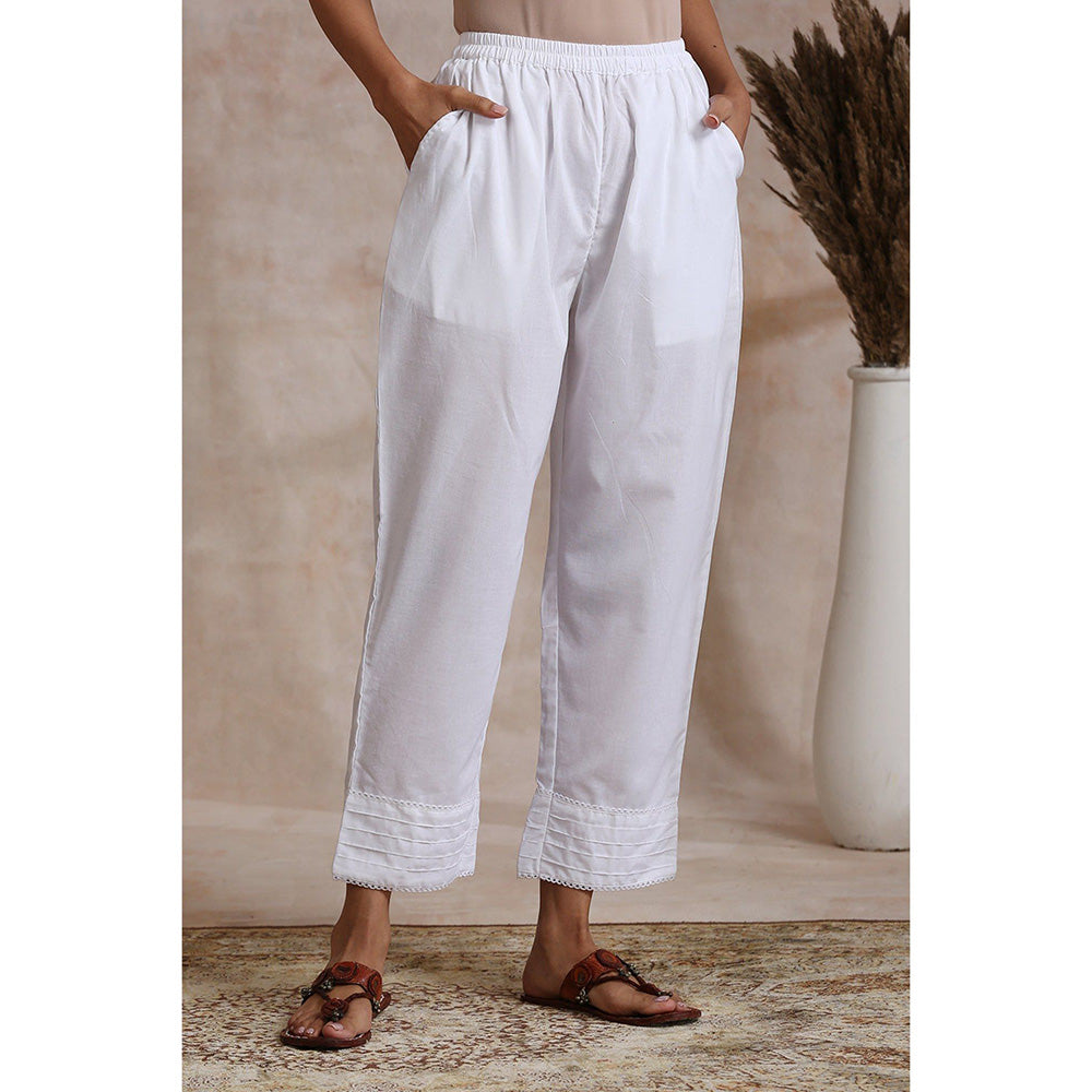 TAHILIYA White Cotton Farsi Pants