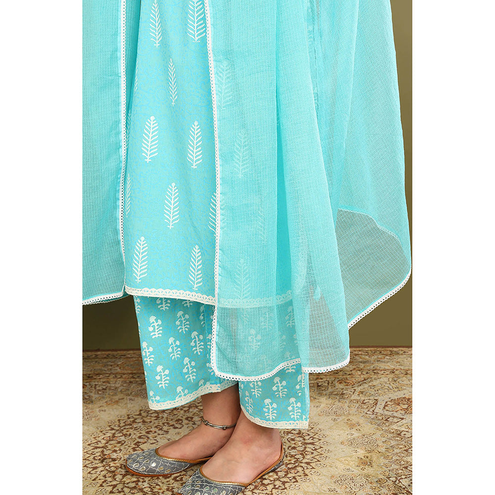 TAHILIYA Blue Plain Kota Dupatta