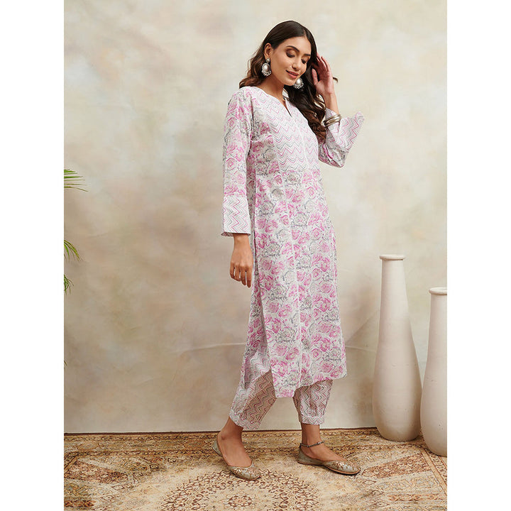 TAHILIYA Pink Printed Straight Kurta