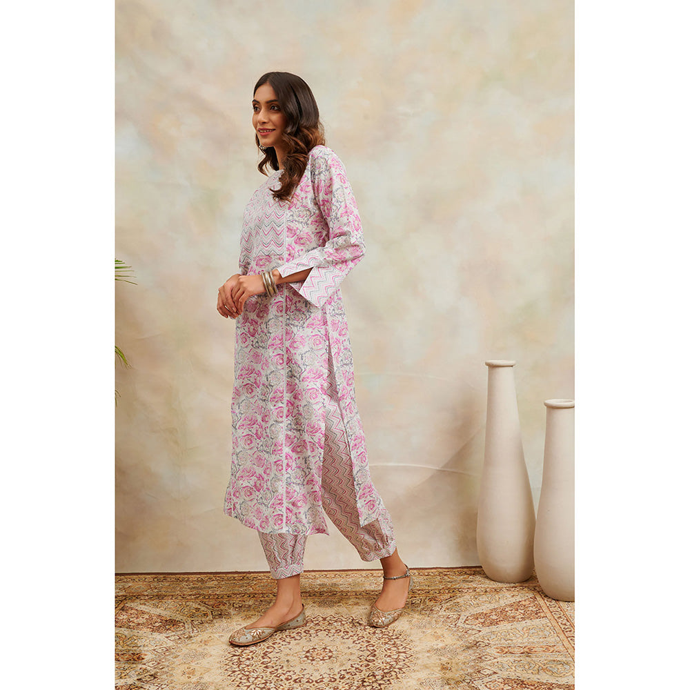 TAHILIYA Pink Printed Straight Kurta