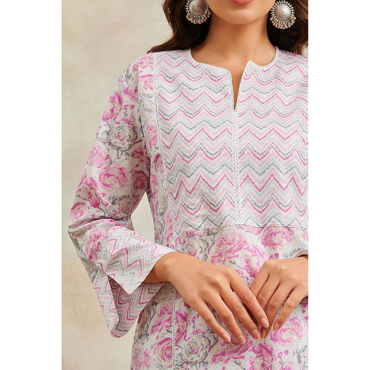 TAHILIYA Pink Printed Straight Kurta