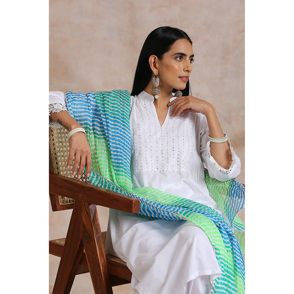 TAHILIYA White A-Line Cotton Kurta