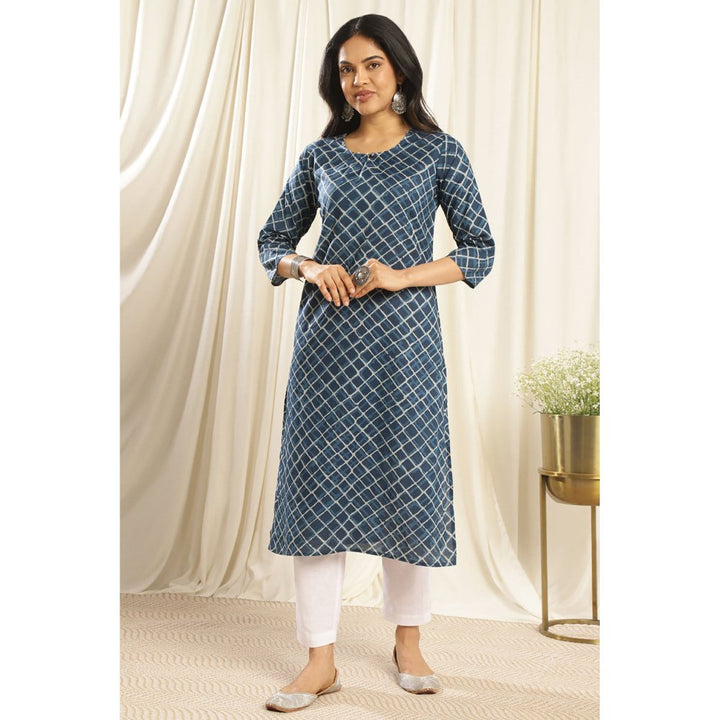 TAHILIYA Navy Blue Printed Kurta