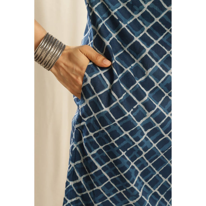 TAHILIYA Navy Blue Printed Kurta