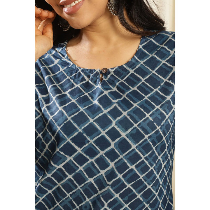 TAHILIYA Navy Blue Printed Kurta