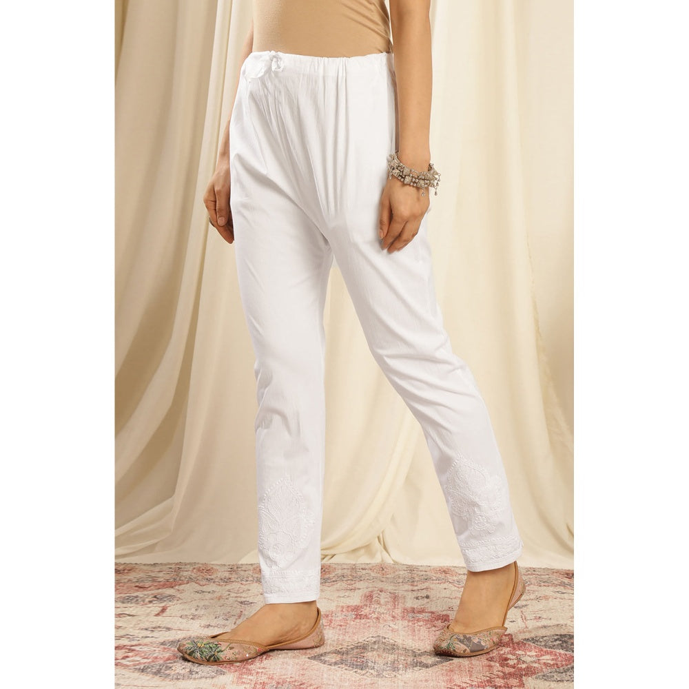 TAHILIYA White Chikankari Pants