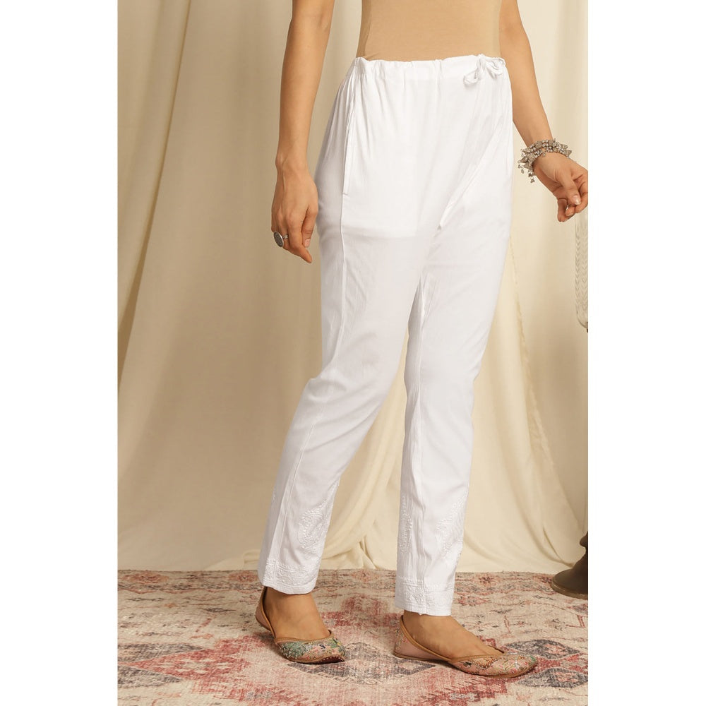 TAHILIYA White Chikankari Pants