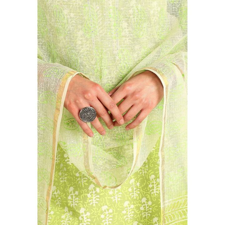 TAHILIYA Dupatta Parrot Green Kota (Dupatta Only)