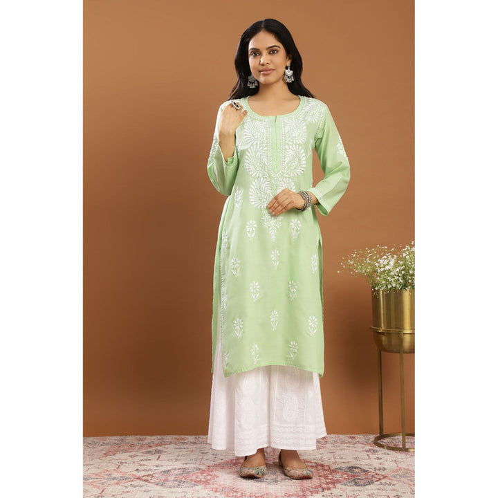 TAHILIYA Green Modal Chikankari Kurta