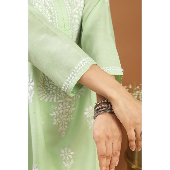 TAHILIYA Green Modal Chikankari Kurta