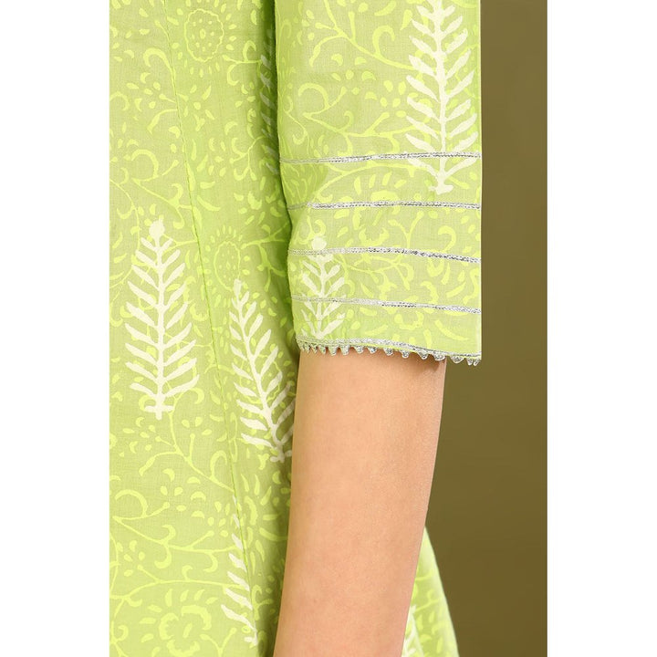 TAHILIYA Parrot Green A Line Kurta