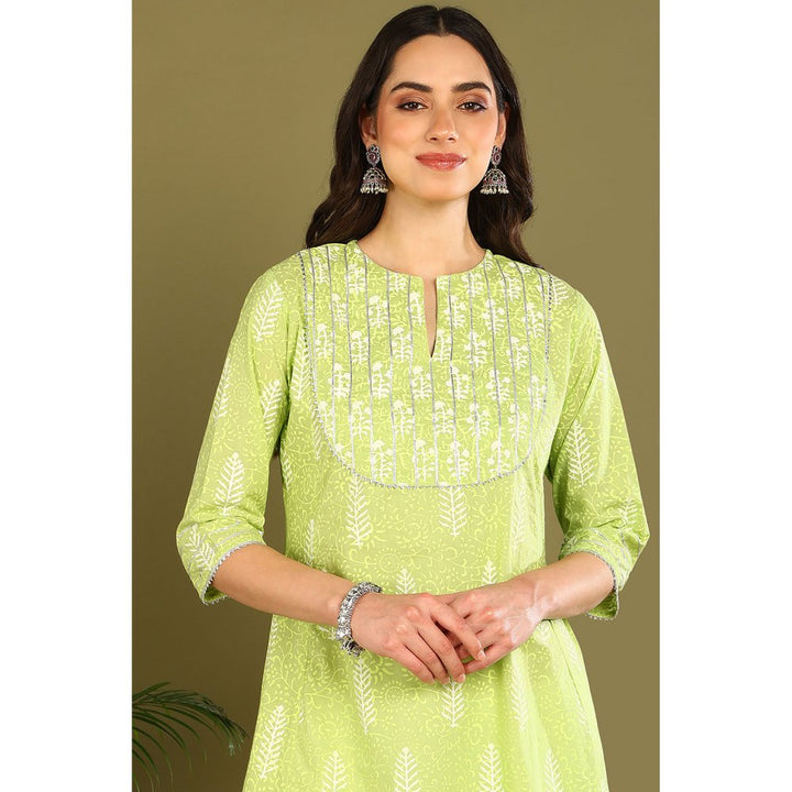 TAHILIYA Parrot Green A Line Kurta