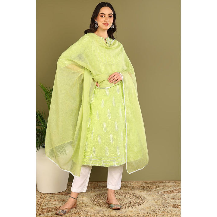 TAHILIYA Parrot Green A Line Kurta