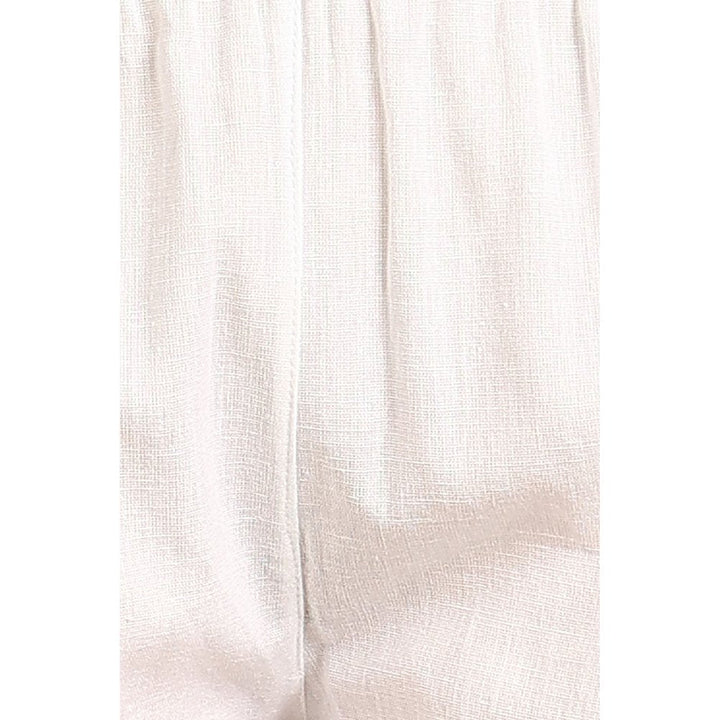 TAHILIYA White Cotton Flax Farsi Pants