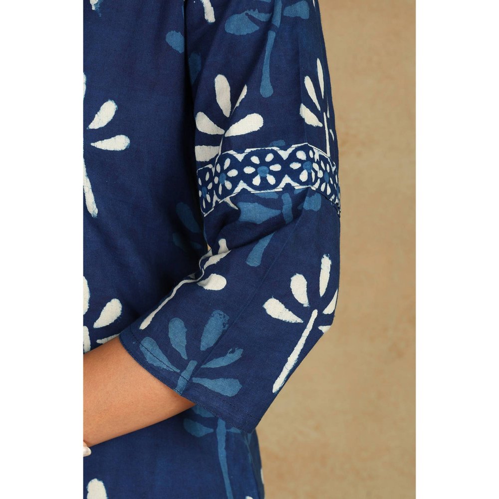 TAHILIYA Indigo Blue Straight Kurta